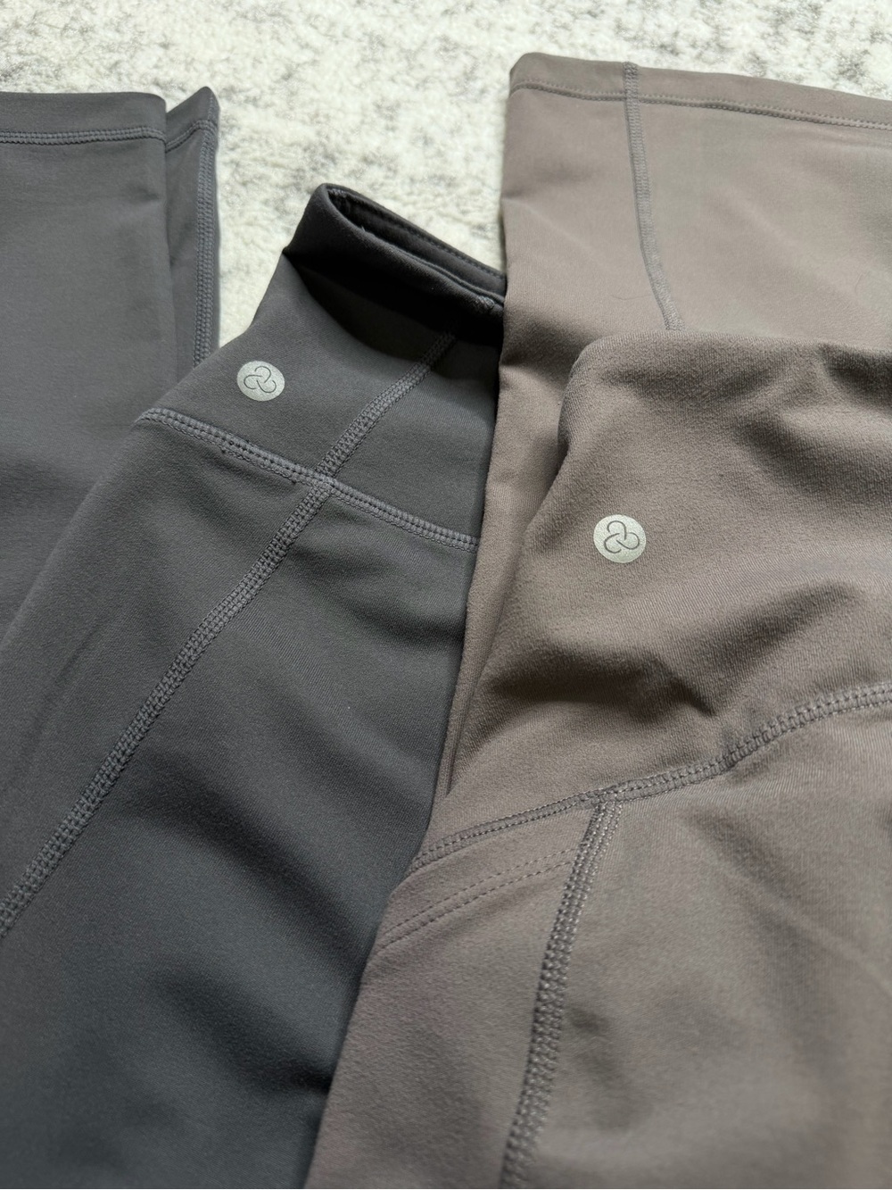 ZELLA Two Leggings Bundle Women's Size Large Grey Taupe Yoga Workout Gym